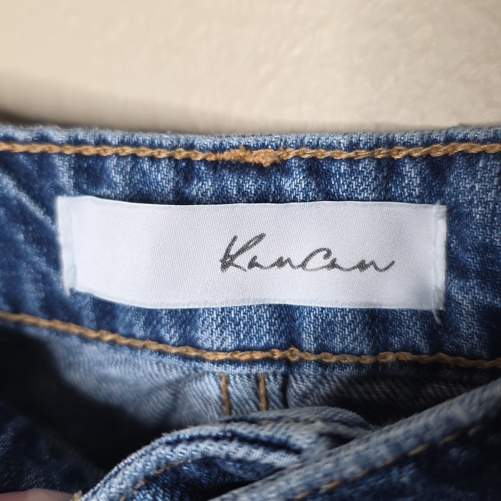 KanCan Bobbie Ultra High Waist Distressed Rigid Denim Jeans Straight Relax 13/30 - Picture 5 of 16
